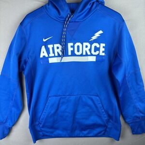 Nike Dri Fit Air Force Falcons Hoodie Mens Medium Blue NCAA Football Sweatshirt
